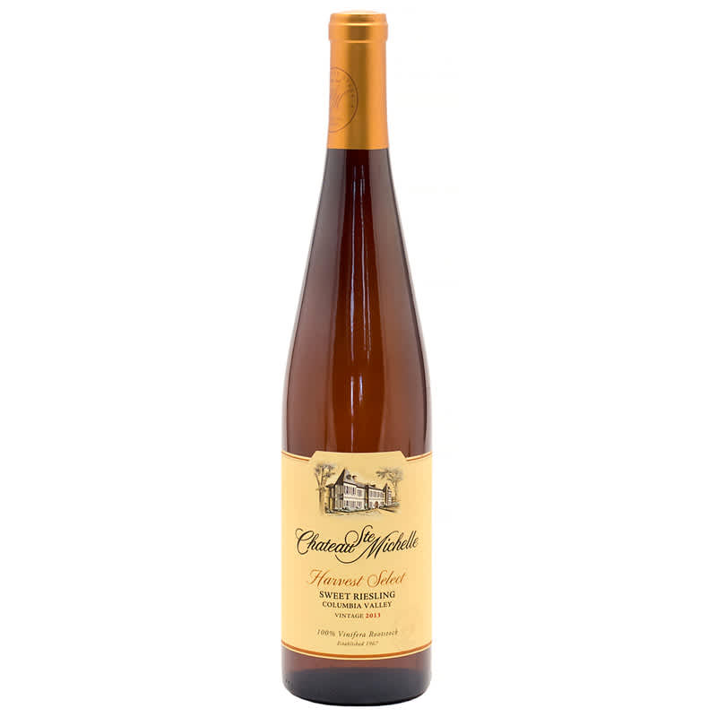 A 750ml bottle of Chateau Ste. Michelle Riesling wine