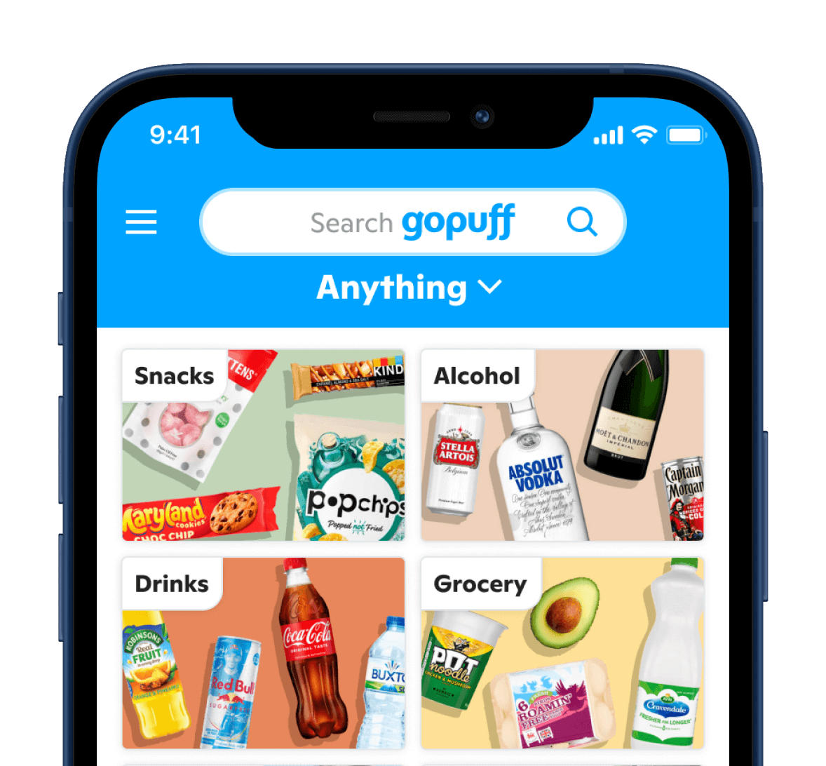 Snacks Alcohol and Grocery Delivery - Phone En 
