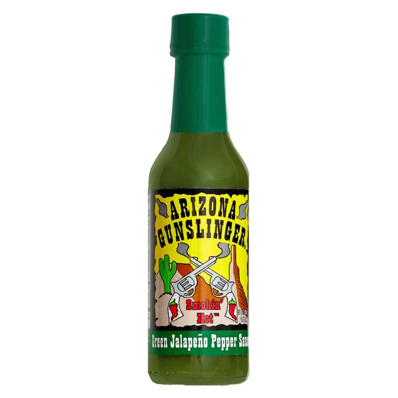 Green japapeno hot sauce from Arizona Gunslinger