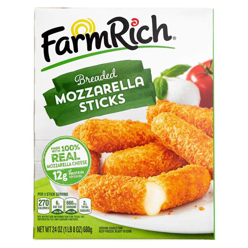 Farm Rich breaded mozzarella cheese sticks