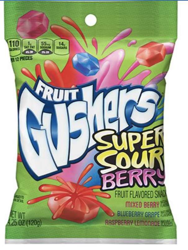 A bag of Gushers Super Sour Berries