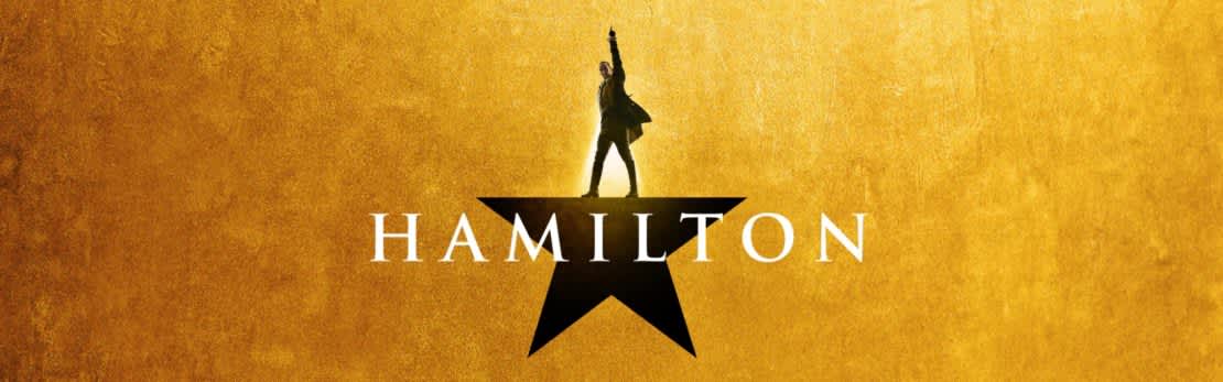 Movie header for Hamilton the musical on Disney+
