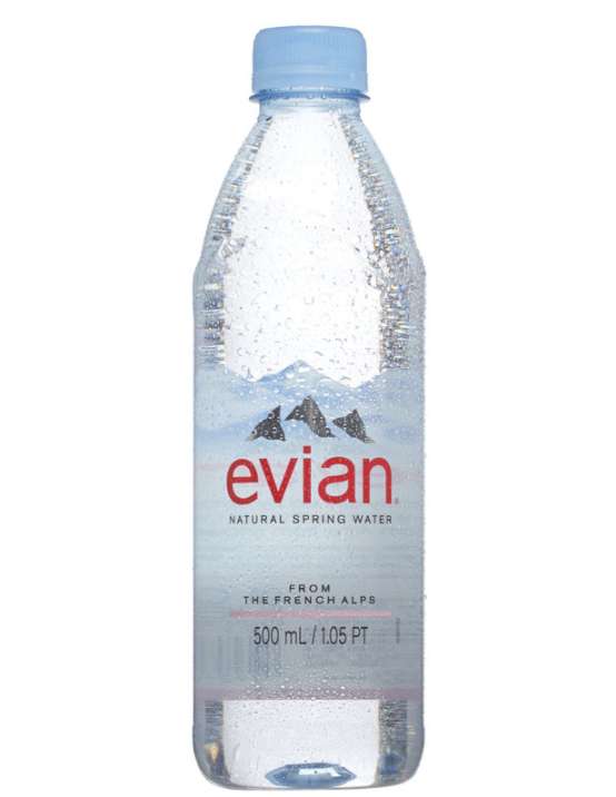 Evian water bottle