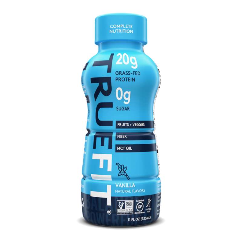 TrueFit Grass-Fed Protein Shake Vanilla 11oz Bottle