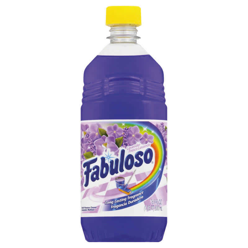 A bottle of Fabuloso Lavender All Purpose Cleaner