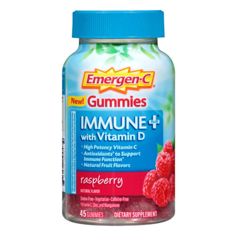 Emergen-C Raspberry Immune Plus Gummies, 45 count
