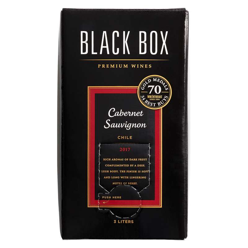 A 3 liter box of Black Box Cabernet Sauvignon wine