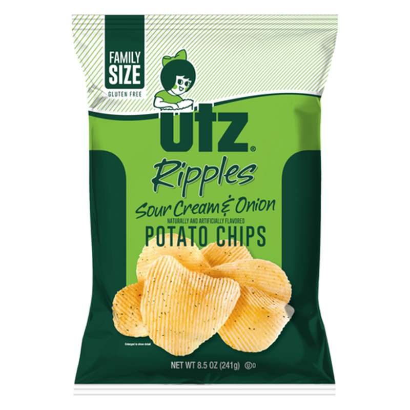 Utz Potato Chips Ripples Sour Cream & Onion 8.5oz