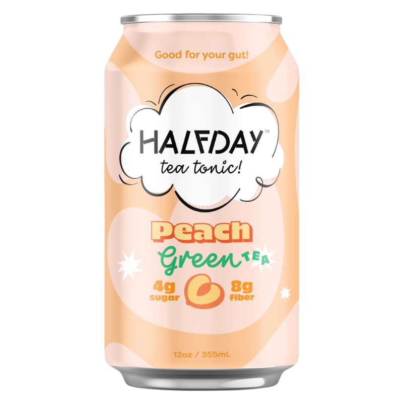 Halfday Tonics Peach Green Tea 12oz Can