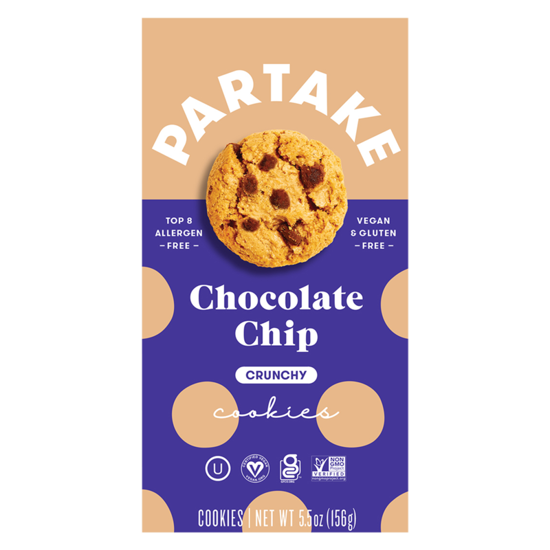  Partake Chocolate Chip Crunchy Cookies 5.5oz 156g (Two Boxes) :  Grocery & Gourmet Food