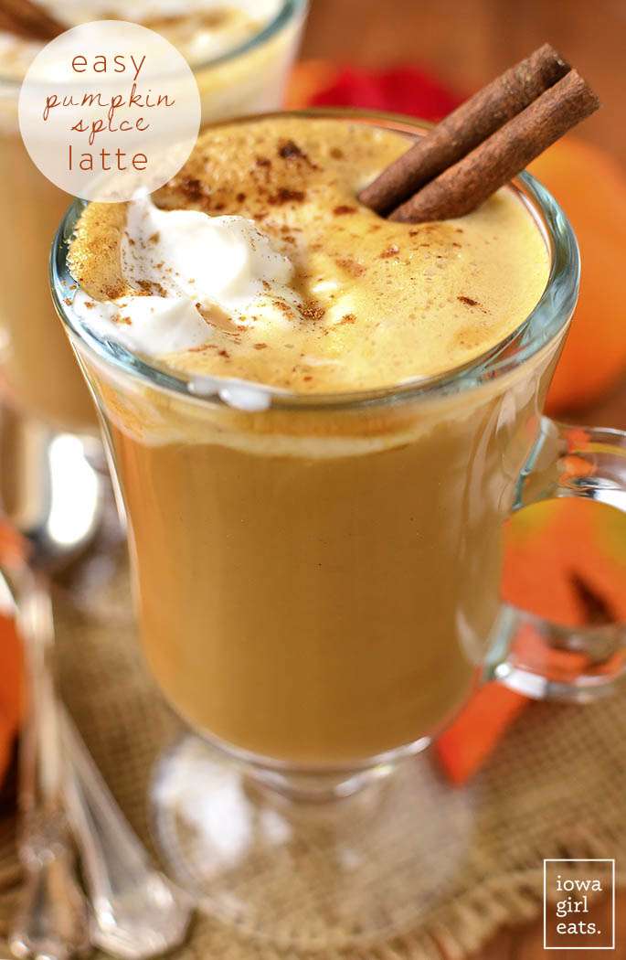 Pumpkin spice latte in a mug