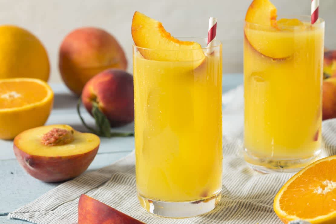 Peach and Orange Fuzzy Navel Cocktail