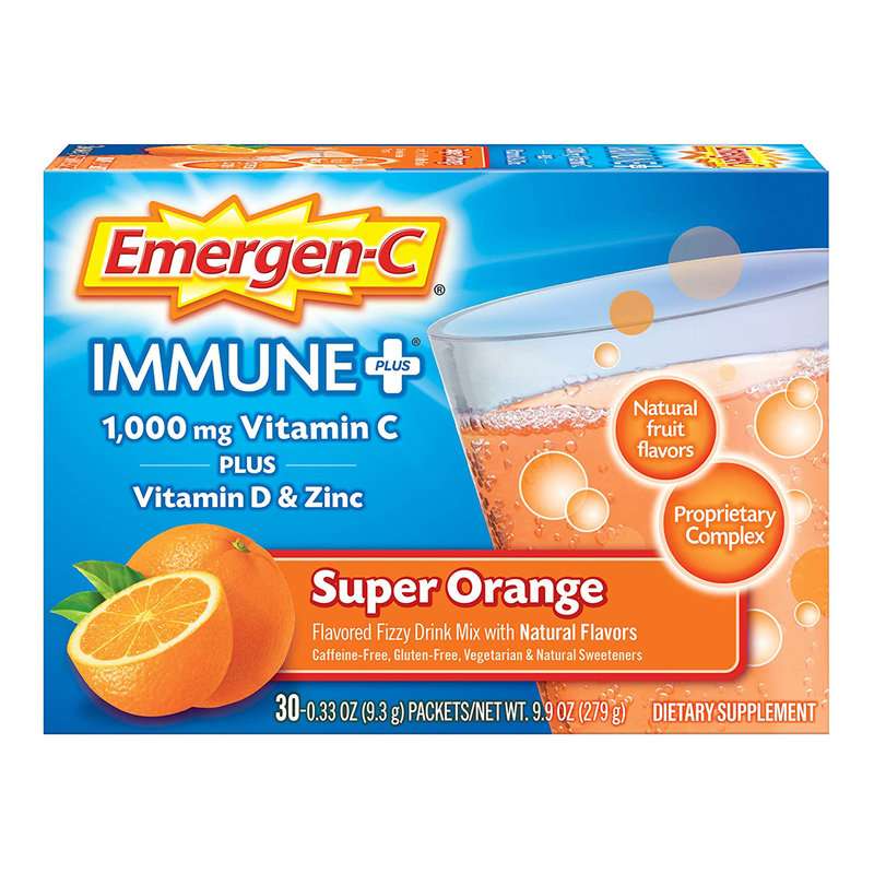 Emergen-C Super Orange Immune Plus Drink Mix, 30 count