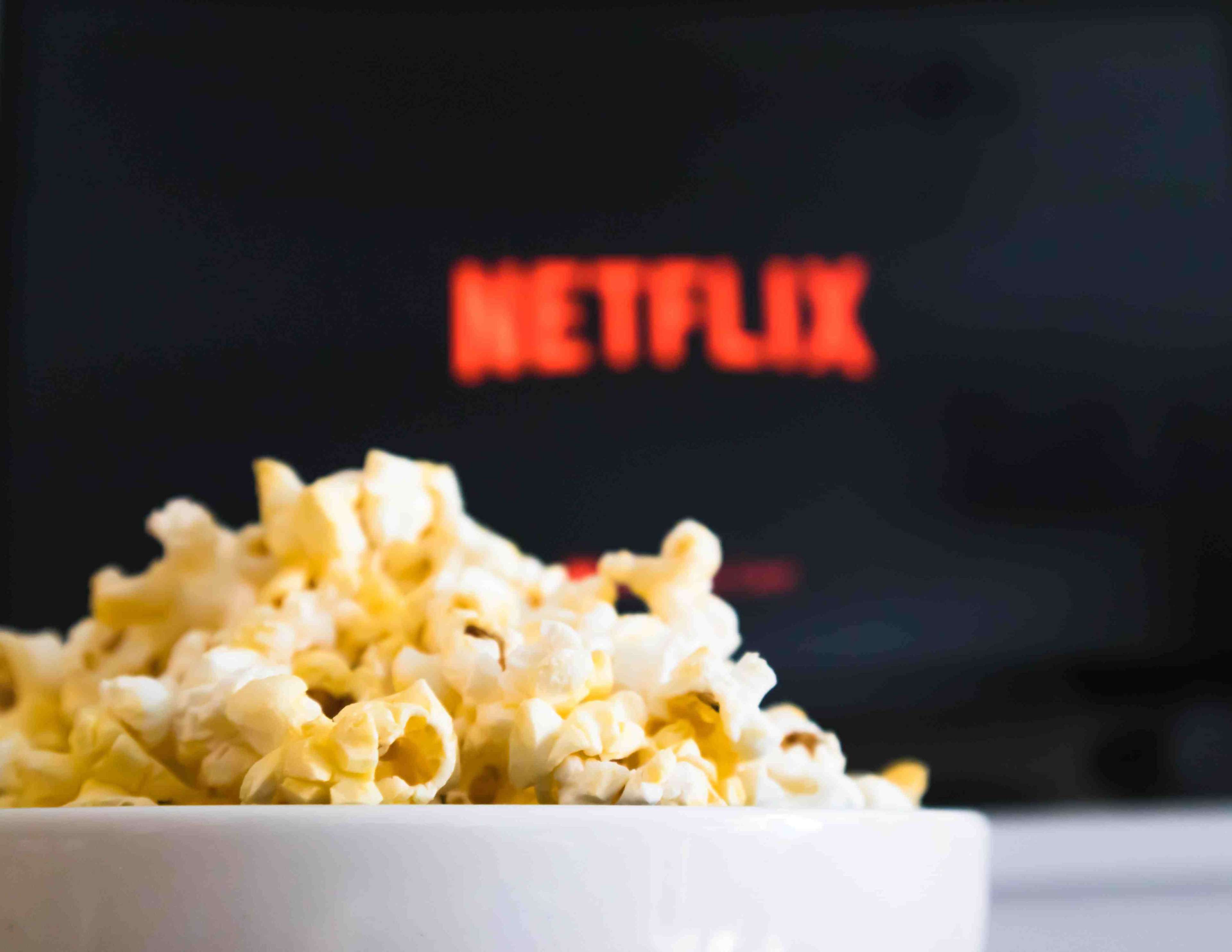 Midnight snack popcorn and Netflix