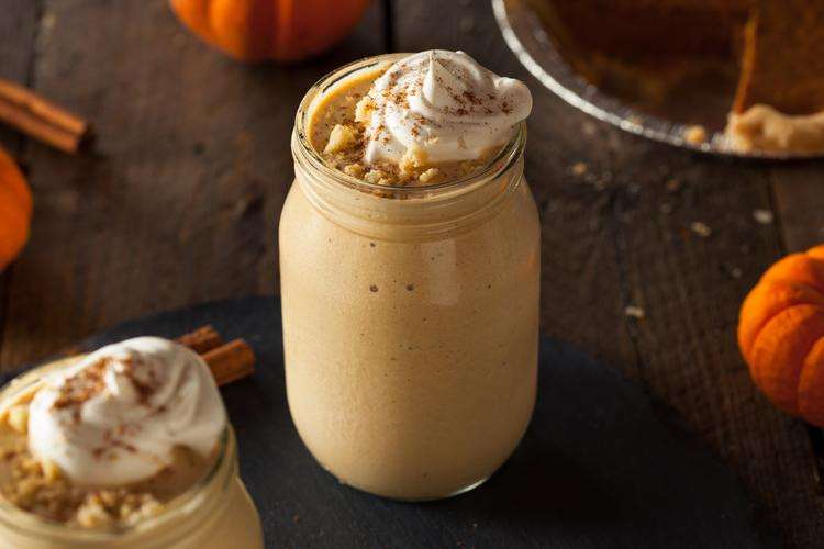Pumpkin spice smoothie with whipped cream