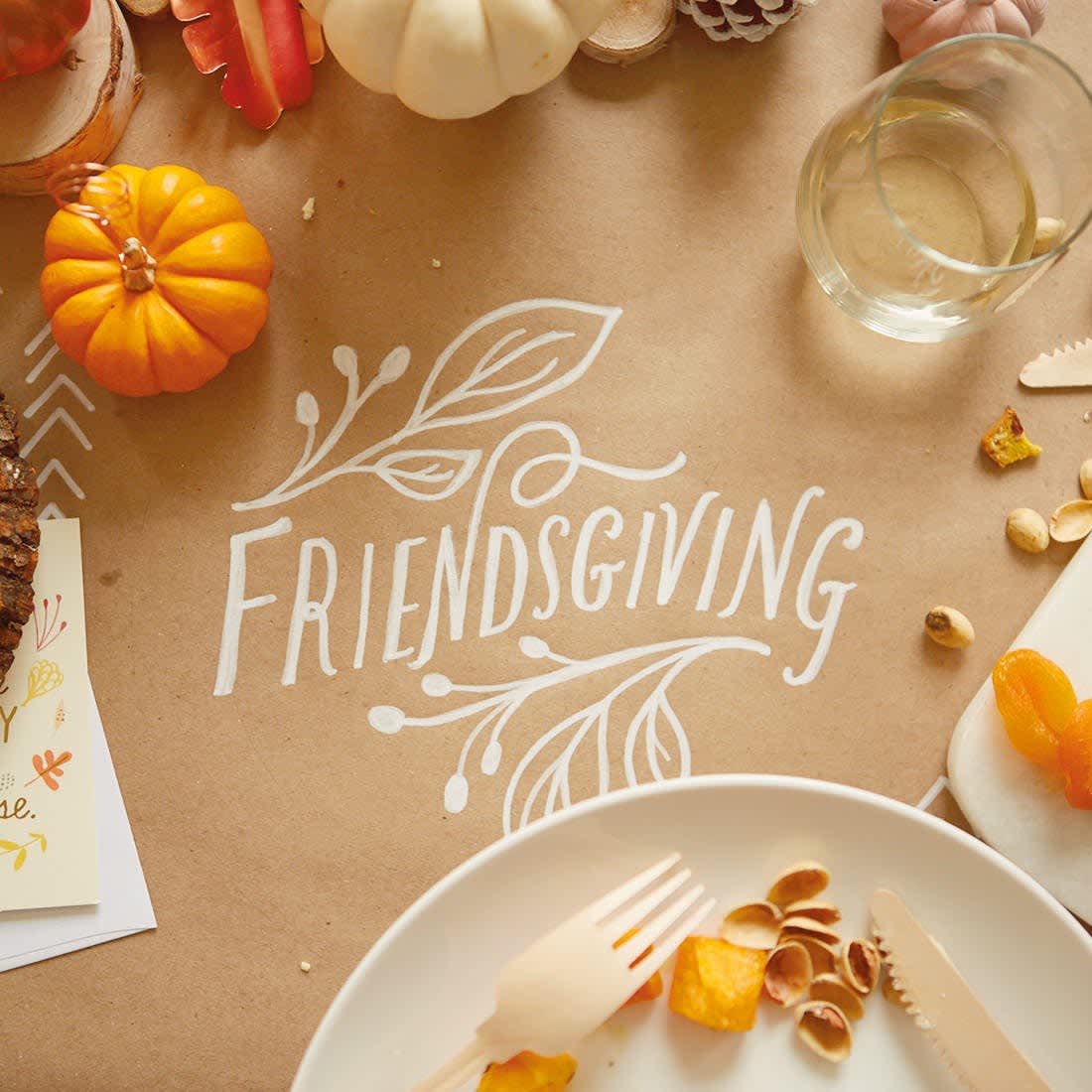 A Friendsgiving placesetting