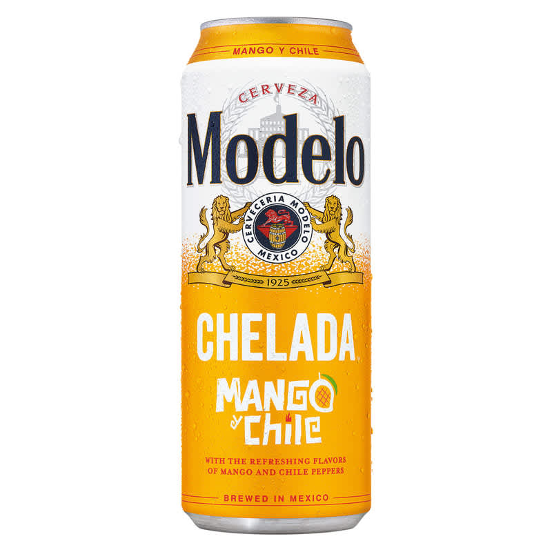 Single can of Modelo Chelada Mango y Chile beer