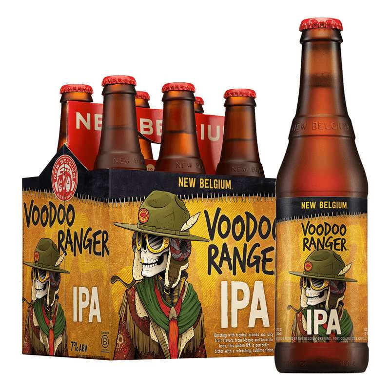 A 6-pack and a bottle of Voodoo Ranger IPA from New Belgium Brewing