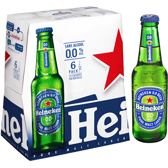 6-pack of Heineken 0% Beer Bottles