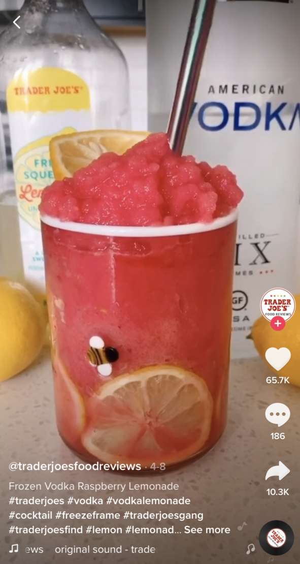 Frozen vodka raspberry lemonade on TikTok