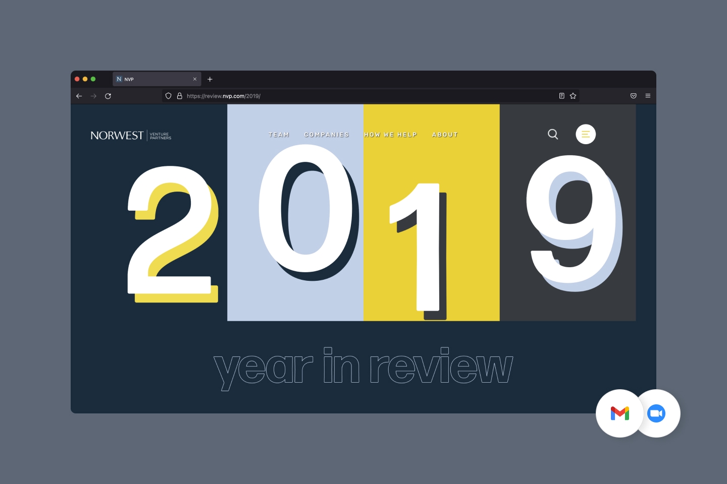 A screenshot of the old Norwest Year in Review Website