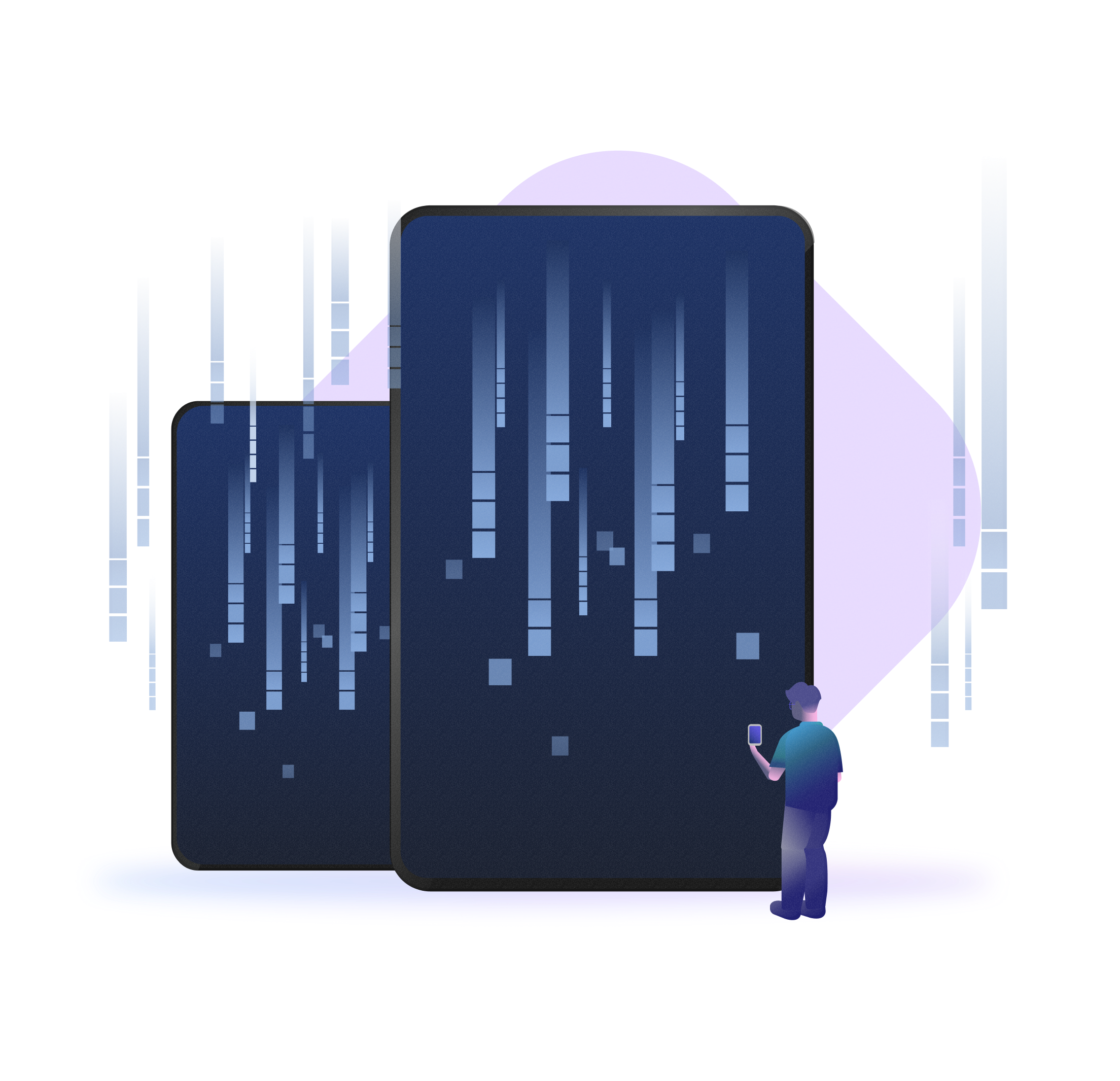 An abstract illustration of AI computed data