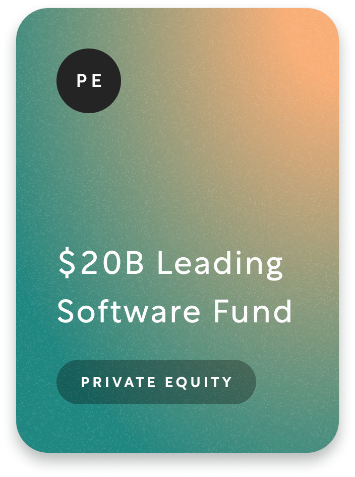 Colored card for $20B Leading Software Fund