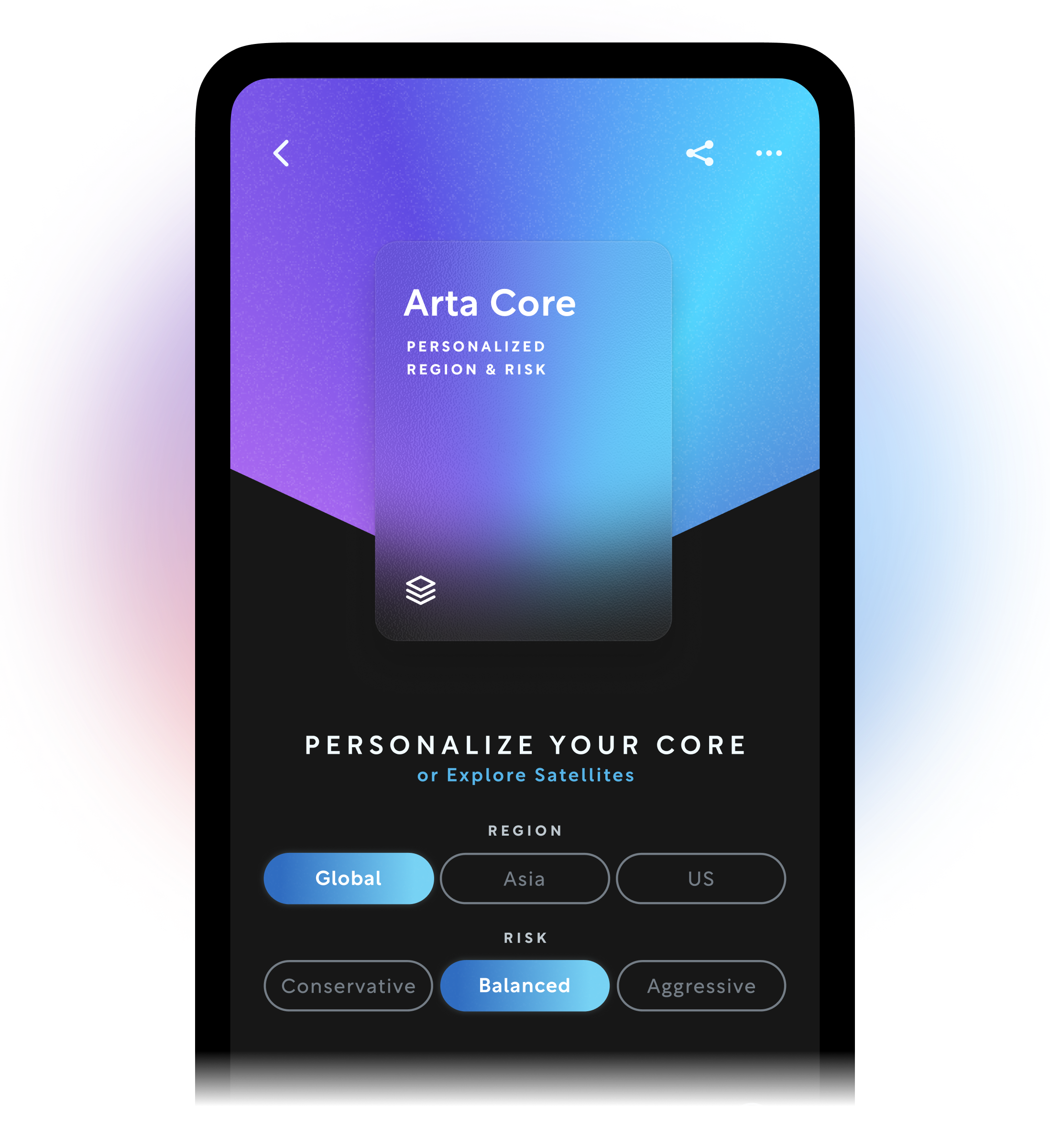 Personalise your core screenshot