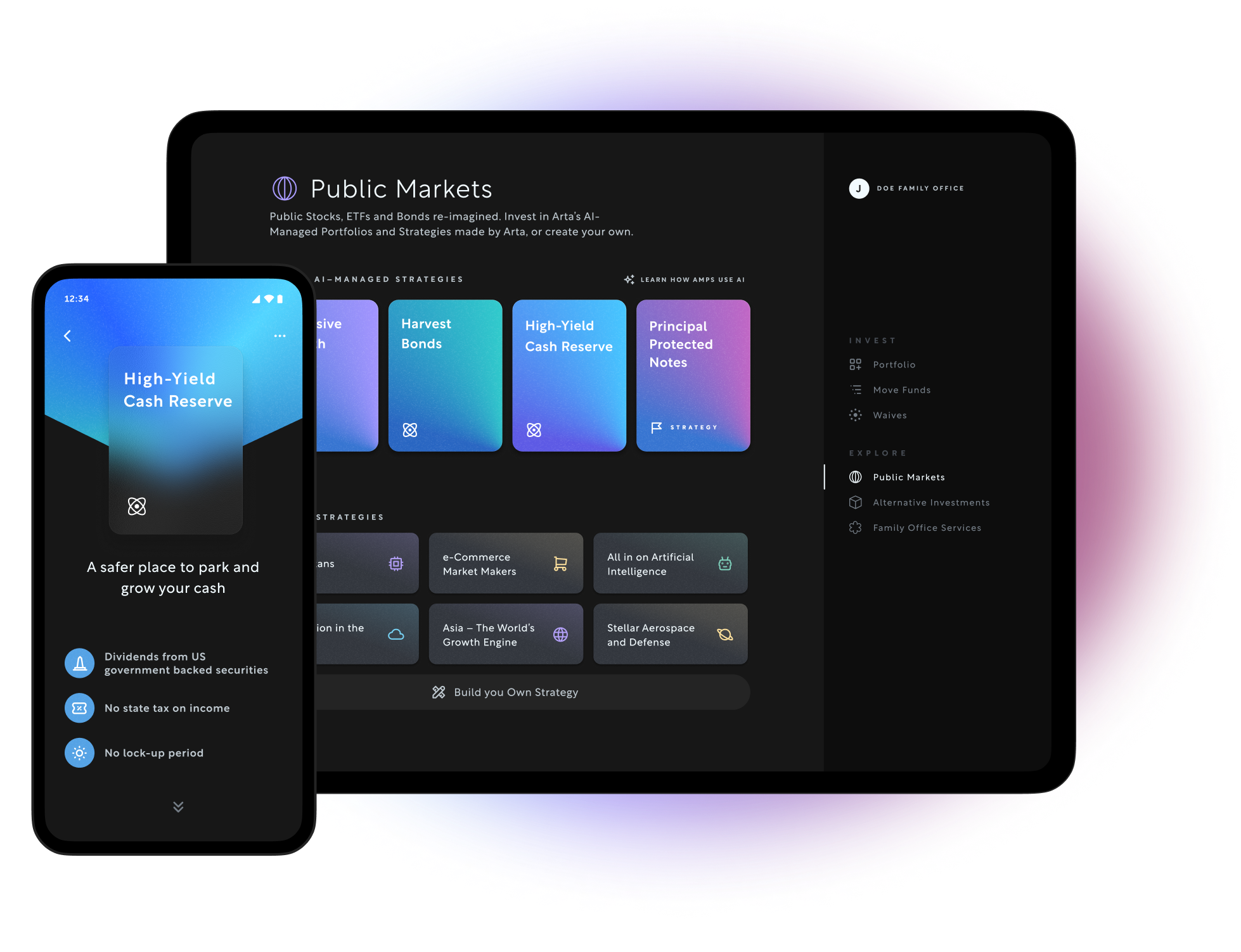 Harvest Treasuries in mobile and tablet