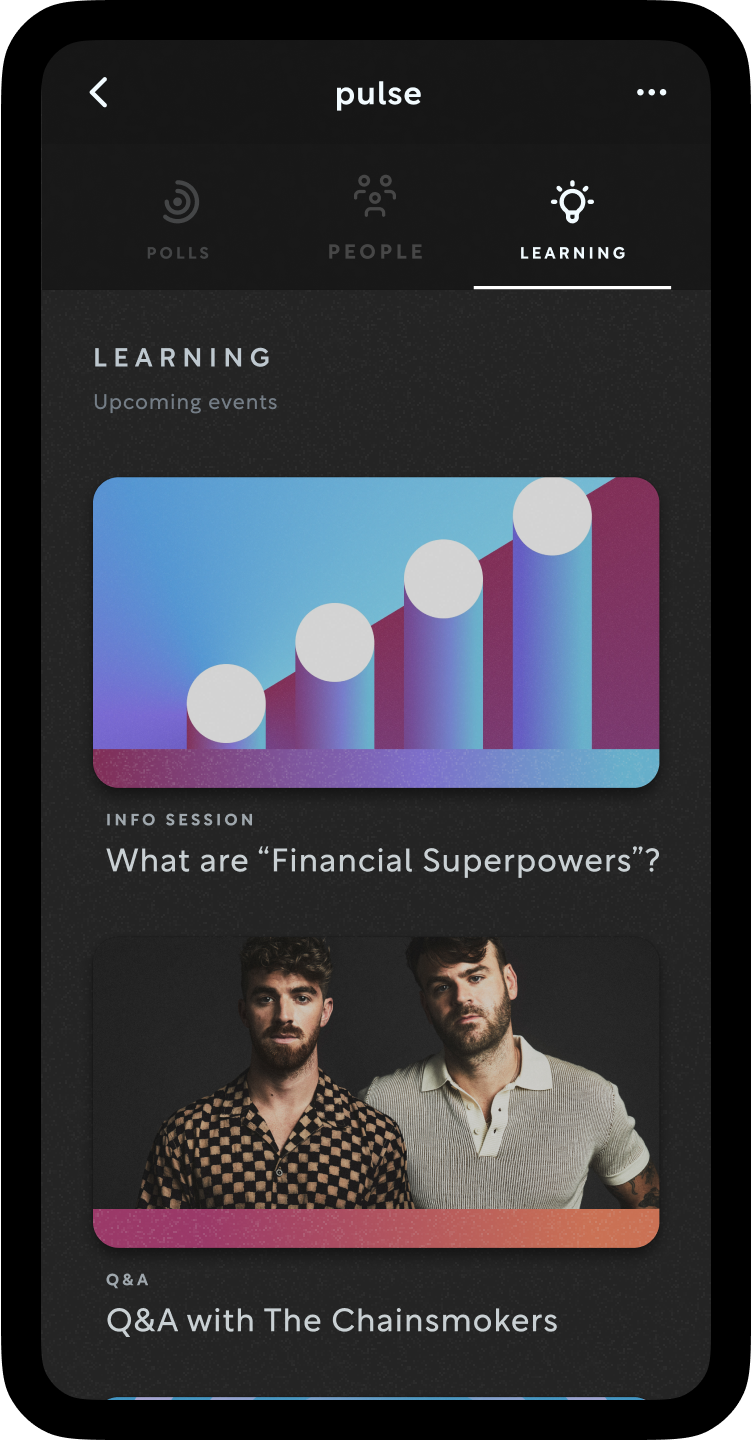 Mobile screen preview of learning page