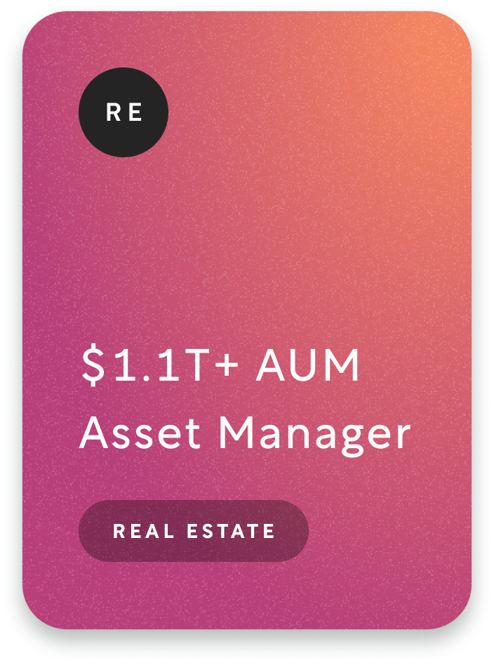Colored card for Asset Manager $1.1T+ AUM