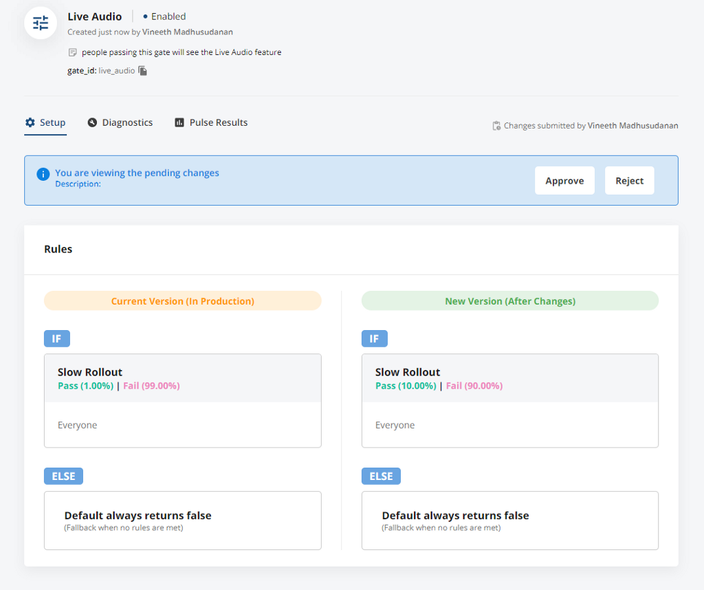 change movement to review changes before committed