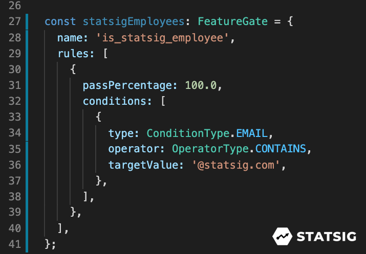 statsig employee feature gate example