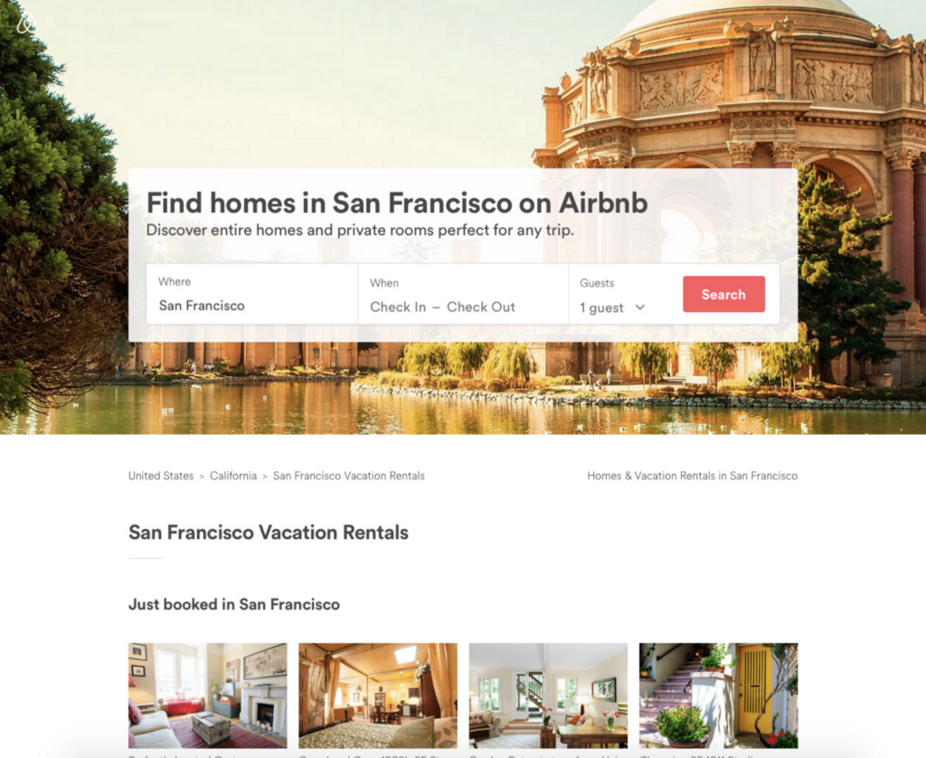 airbnb san fransisco homes screenshot example 2