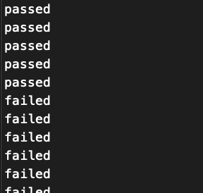 pass to failed in the node console