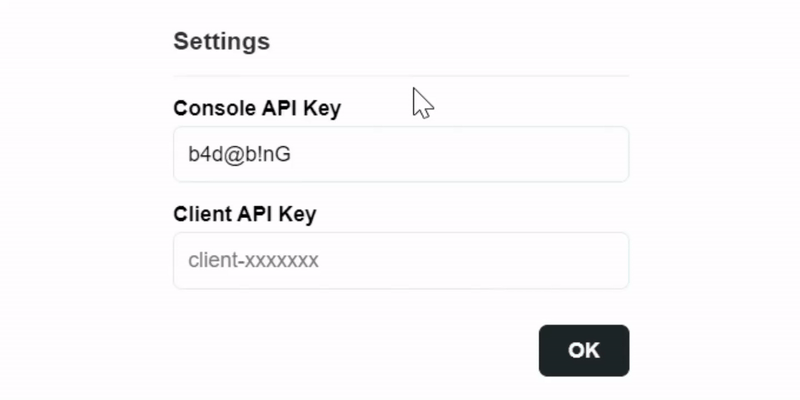 add your api keys