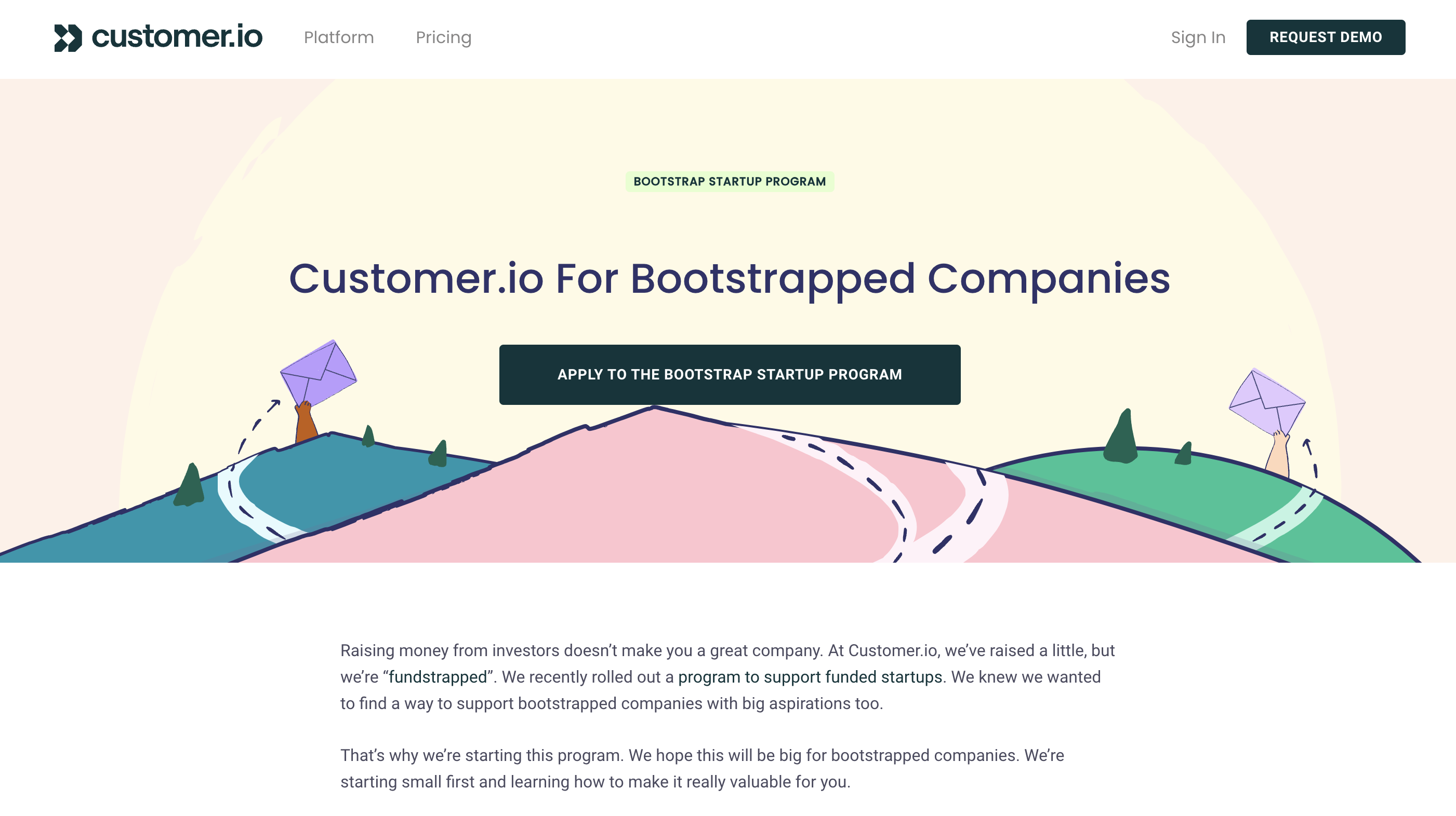 Customer.io Bootstrap Startup Program