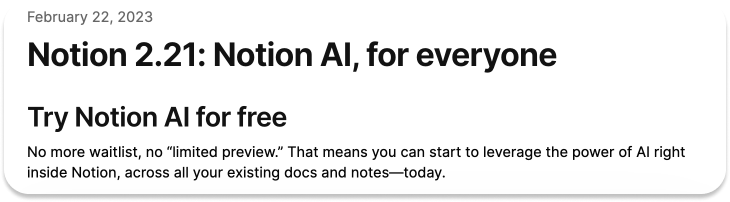 Notion launches their AI features for everyone.