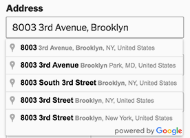 google address autocomplete
