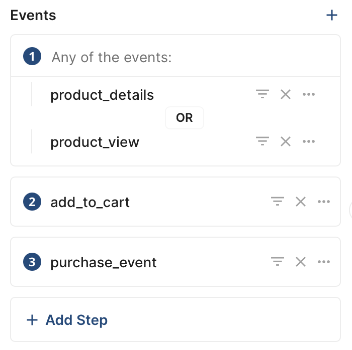 Multi-Event Steps in Funnels