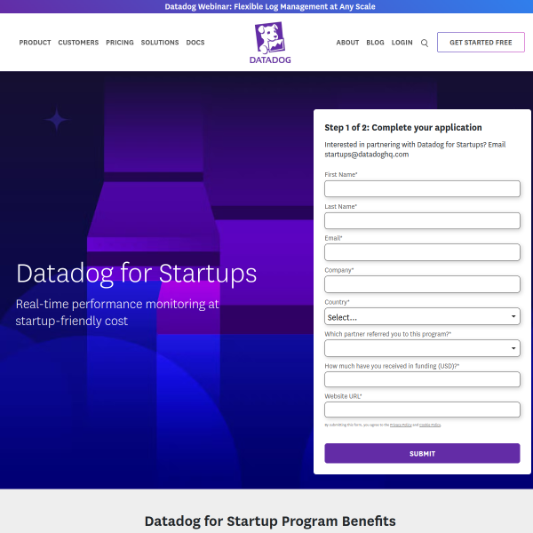 Datadog for Startups