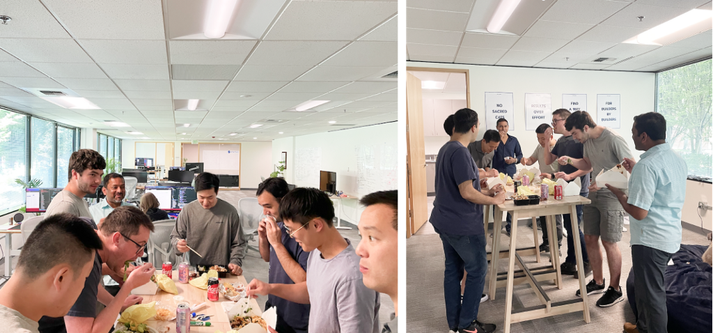 statsig employees eating lunch together