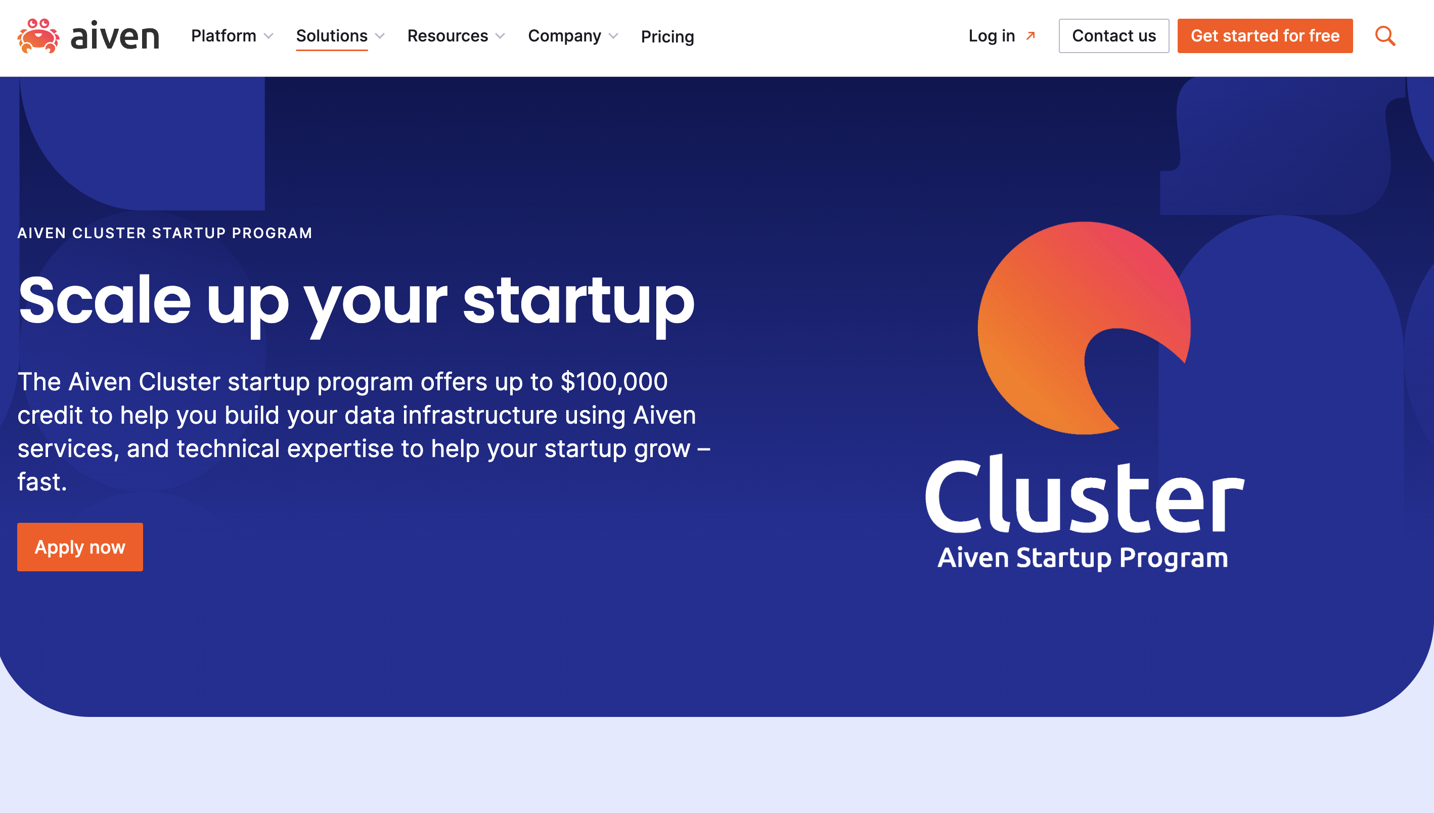 Aiven Startup Cluster Program