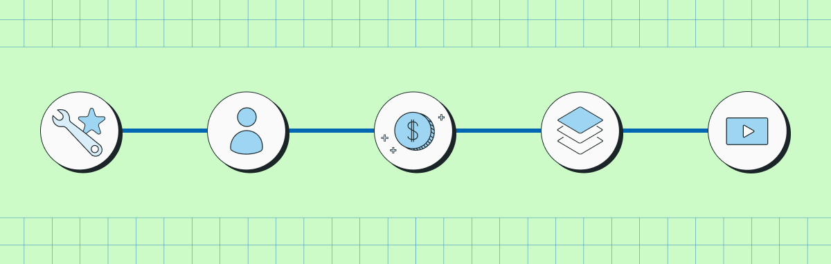 a graphic showing various onboarding-related icons