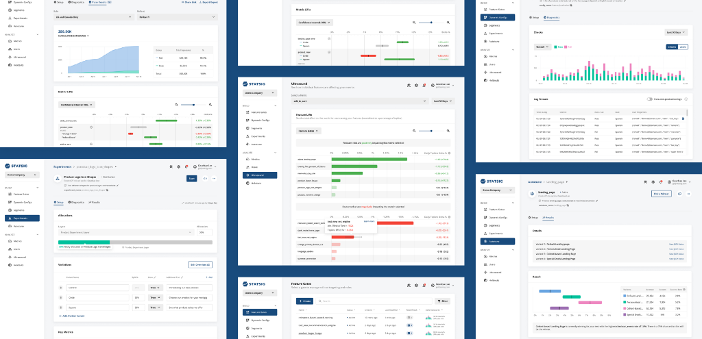 statsig product screenshot mashup