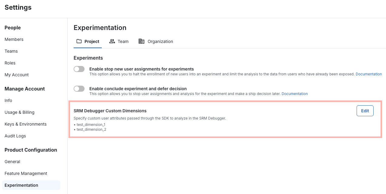 experiment SRM debugger