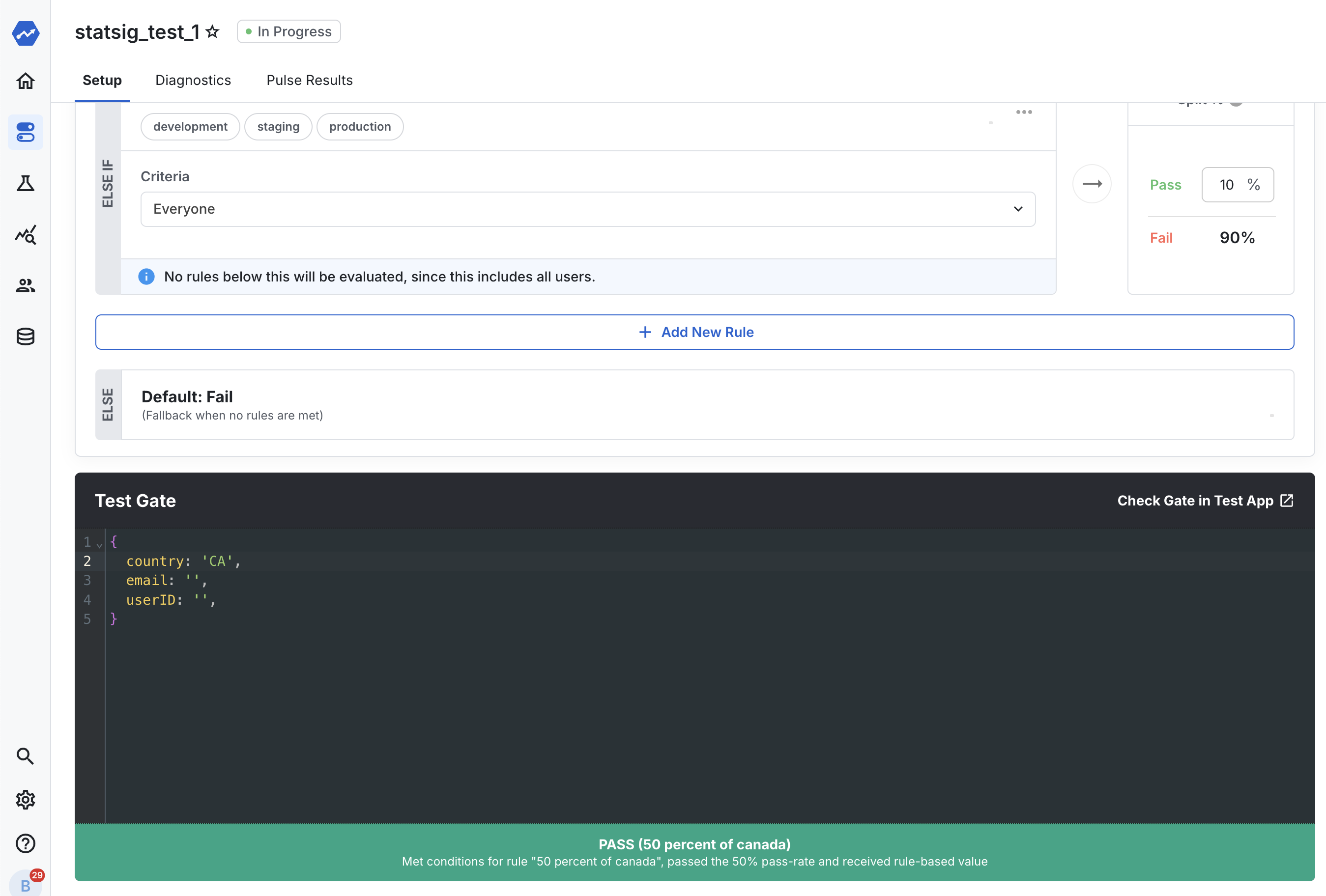 example of gate testing functionality