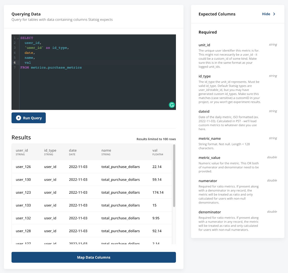 connecting statsig to snowflake