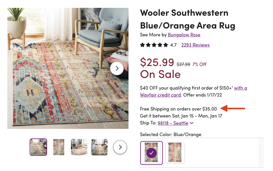 wayfair earning trust with clear shipping fees and delivery estimates