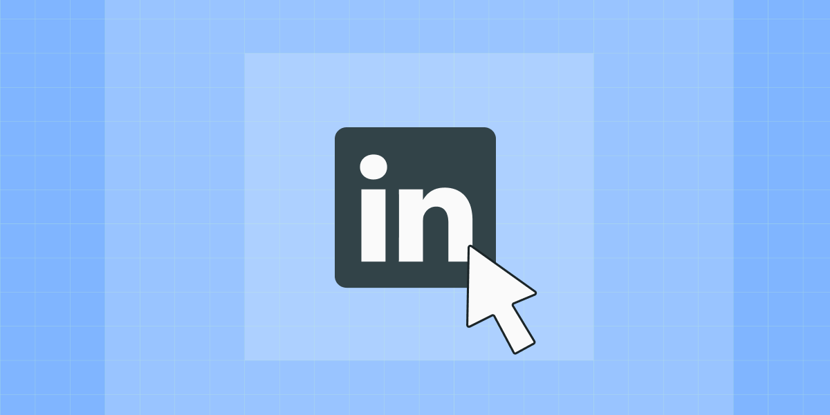 a mouse pointer clicking on the linkedin logo